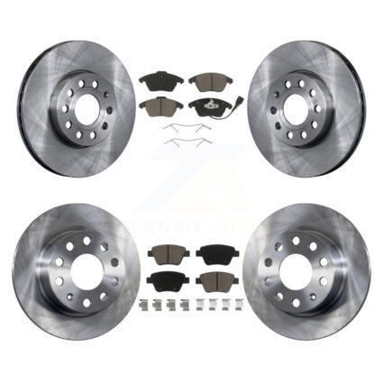 Front Rear Disc Brake Rotors And Ceramic Pad Kit For 2017-2018 Volkswagen Jetta 1.8L/1.4L K8C-101129