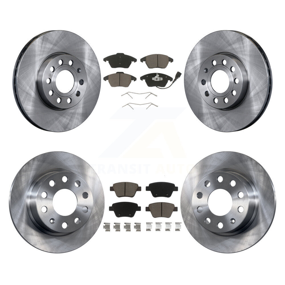 Front Rear Disc Brake Rotors And Ceramic Pad Kit For 2017-2018 Volkswagen Jetta 1.8L/1.4L K8C-101129