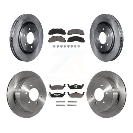 Front Rear Disc Brake Rotors & Ceramic Pad Kit For 2010-2011 Ford F-150 With 6 Lug Wheels K8C-101150