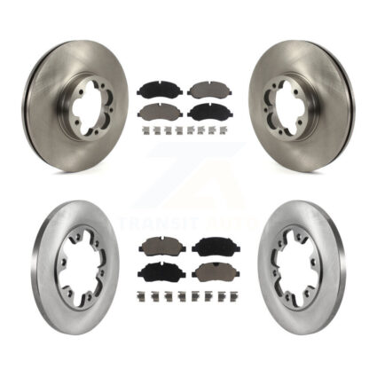 Front Rear Brake Rotors & Ceramic Pad Kit For 15-19 Ford Transit-350 HD With 6 Lug Wheels K8C-101236