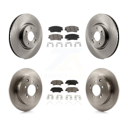 Front Rear Brake Rotor & Ceramic Pad Kit For 17-22 Kia Sportage With Manual Parking K8C-101453