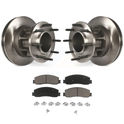 Front Brake Rotors Ceramic Pad Kit For 11 Ford F-350 Super Duty RWD With Dual Rear Wheels K8C-102689