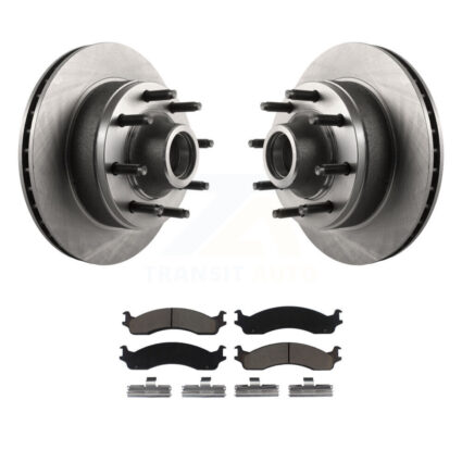 Front Brake Rotors & Ceramic Pad Kit For Ford E-350 Super Duty E-250 Econoline Club Wagon K8C-102695