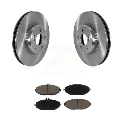 Front Brake Rotors Ceramic Pad Kit For 2015-2020 Mercedes-Benz C300 Without Sport Package K8C-103224