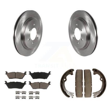 Rear Disc Rotors Ceramic Pads And Parking Brake Shoes Kit For Ford F-150 K8C-103831