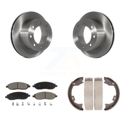 Rear Disc Rotors Ceramic Pads Parking Shoes Kit For 2005-2007 Ford F-350 Super Duty F-250 K8C-103846