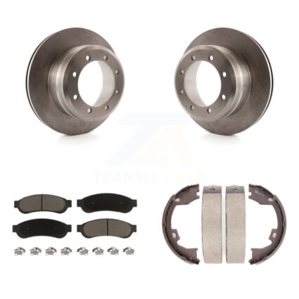 Rear Disc Rotors Ceramic Pads And Parking Brake Shoes Kit For Ford F-350 Super Duty K8C-103847