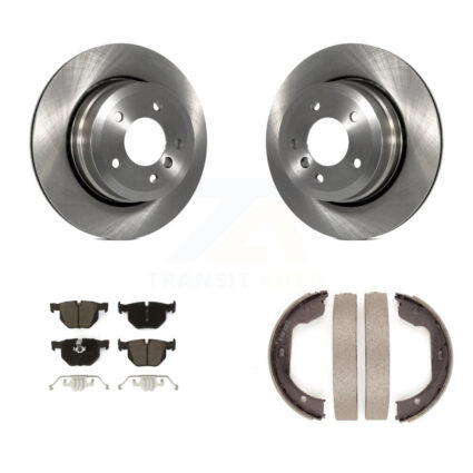 Rear Disc Rotors Ceramic Pads And Parking Shoes Kit For BMW 530xi 528i xDrive 535i 535xi K8C-103851
