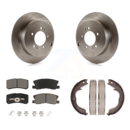 Rear Disc Rotors Ceramic Pads And Parking Brake Shoes Kit For Mitsubishi Lancer Outlander K8C-103854