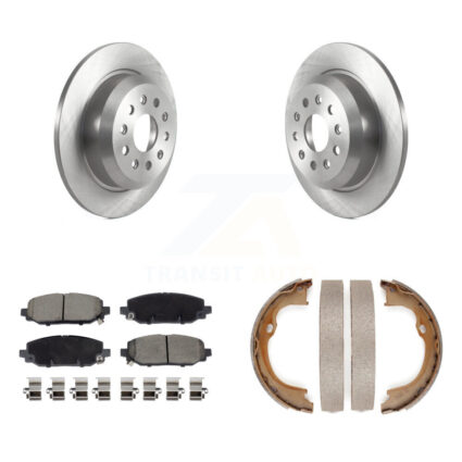 Rear Disc Rotors Ceramic Pads Parking Brake Shoes Kit For 2018-2020 Jeep Wrangler Rubicon K8C-103863