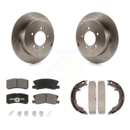 Rear Disc Rotors Ceramic Pads And Parking Brake Shoes Kit For Mitsubishi Outlander K8C-103880