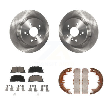 Rear Disc Rotors Ceramic Pads Parking Brake Shoes Kit For 2001-2003 Toyota Highlander AWD K8C-103884