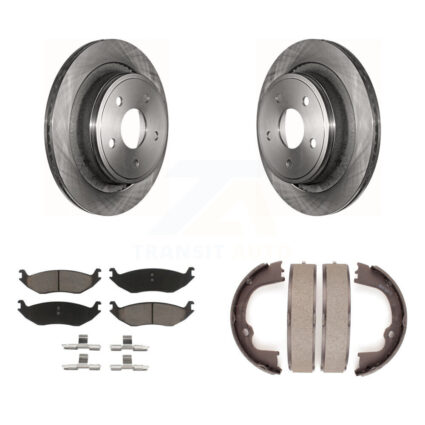 Rear Disc Rotors Ceramic Pads Parking Shoes Kit For Ram 1500 Classic Dodge Chrysler Aspen K8C-103886