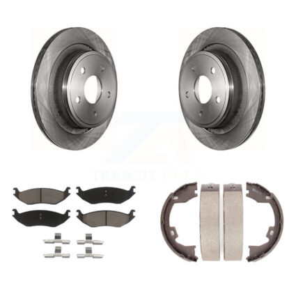Rear Disc Rotors Ceramic Pads And Parking Shoes Kit For Dodge Ram 1500 With 8 Lug Wheels K8C-103891