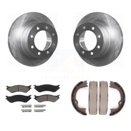 Rear Disc Rotors Ceramic Pads Parking Shoes Kit For 2007 Dodge Ram 1500 With 5 Lug Wheels K8C-103892