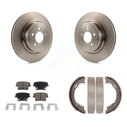 Rear Disc Rotors Ceramic Pads And Parking Brake Shoes Kit For Dodge Charger Magnum K8C-103896