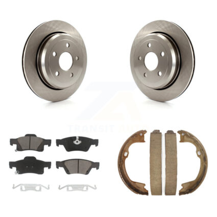 Rear Disc Rotors Ceramic Pads Parking Shoes Kit For Jeep Grand Cherokee Dodge Durango WK K8C-103900