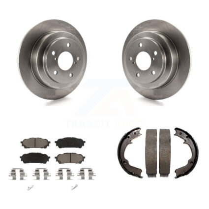 Rear Disc Rotors Ceramic Pads And Parking Shoes Kit For Subaru Impreza Forester Saab 9-2X K8C-103911