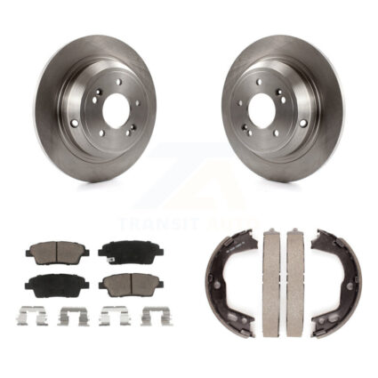 Rear Disc Rotors Ceramic Pads And Parking Brake Shoes Kit For Hyundai Genesis K8C-103919