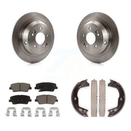 Rear Disc Rotors Ceramic Pads And Parking Brake Shoes Kit For Hyundai Genesis K8C-103921