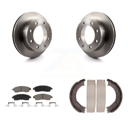 Rear Disc Rotors Ceramic Pads Parking Shoes Kit For Ford F-350 Super Duty F-250 Excursion K8C-103922