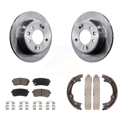Rear Disc Rotors Ceramic Pads And Parking Brake Shoes Kit For Hyundai Tucson Elantra K8C-103934