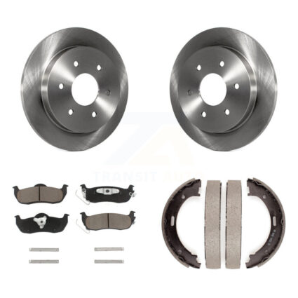 Rear Disc Rotors Ceramic Pads And Parking Shoes Kit For Nissan TITAN Armada INFINITI QX56 K8C-103935