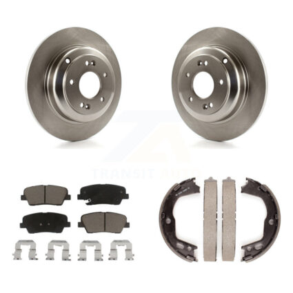 Rear Disc Rotors Ceramic Pads And Parking Brake Shoes Kit For Hyundai Genesis Coupe K8C-103941