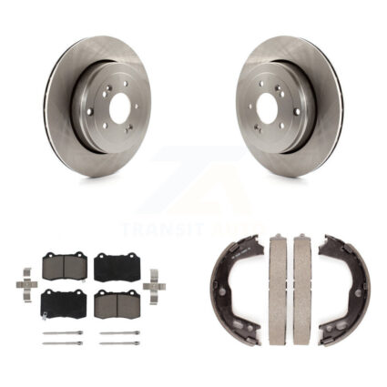 Rear Disc Rotors Ceramic Pads And Parking Brake Shoes Kit For Hyundai Genesis Coupe K8C-103942