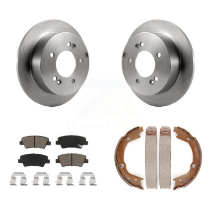 Rear Disc Rotors Ceramic Pads And Parking Brake Shoes Kit For Hyundai Sonata 2.4L K8C-103947