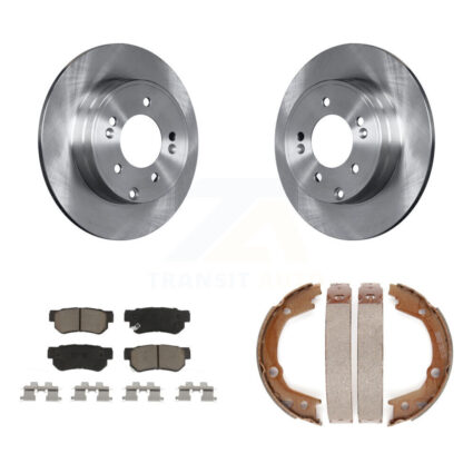 Rear Disc Rotors Ceramic Pads And Parking Brake Shoes Kit For Hyundai Sonata 3.3L K8C-103949