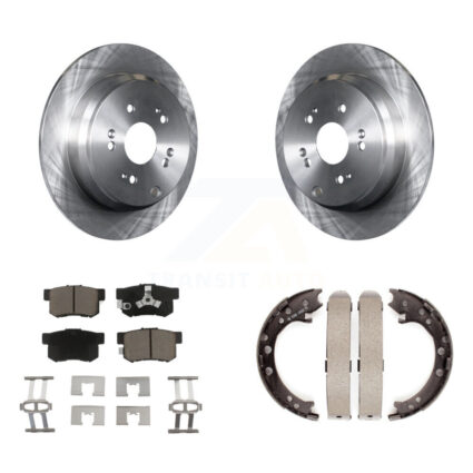 Rear Disc Rotors Ceramic Pads And Parking Brake Shoes Kit For Honda CR-V Acura RDX K8C-103954