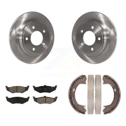 Rear Disc Rotors Ceramic Pads Parking Shoes Kit For Chrysler Intrepid Dodge Concorde 300M K8C-103970