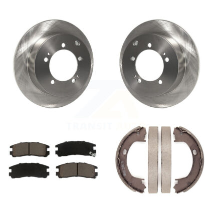 Rear Disc Rotors Ceramic Pads And Parking Shoes Kit For Mitsubishi Eclipse Dodge Stratus K8C-103974