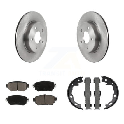 Rear Disc Rotors Ceramic Pads And Parking Brake Shoes Kit For Nissan Rogue Sport Qashqai K8C-103975