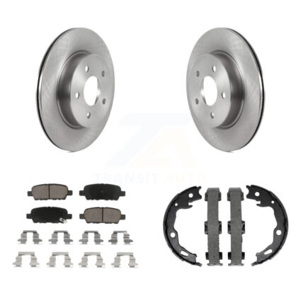 Rear Disc Rotors Ceramic Pads And Parking Brake Shoes Kit For Nissan Qashqai Rogue Sport K8C-103978