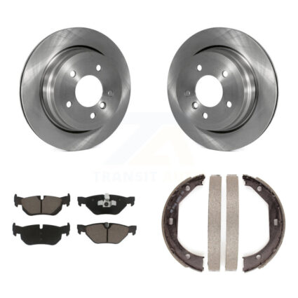 Rear Disc Rotors Ceramic Pads Parking Brake Shoes Kit For BMW 328i xDrive X1 328xi 325xi K8C-103980