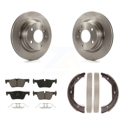 Rear Disc Rotors Ceramic Pads Parking Shoes Kit For 12-13 BMW 328i Convertible with 2.0L K8C-103983