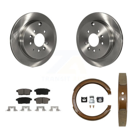 Rear Disc Rotors Ceramic Pads And Parking Shoes Kit For Ford Edge Mazda CX-7 Lincoln MKX K8C-103994