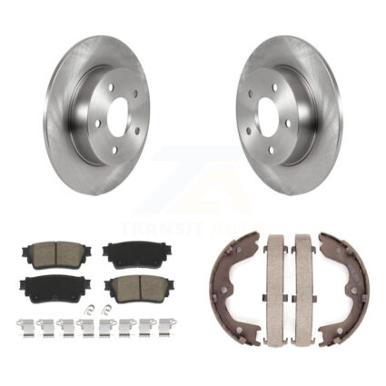 Rear Disc Rotors Ceramic Pads And Parking Brake Shoes Kit For Nissan Altima K8C-104001