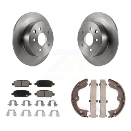 Rear Disc Rotors Ceramic Pads And Parking Brake Shoes Kit For Nissan Altima Maxima K8C-104002