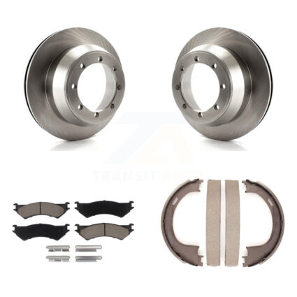 Rear Disc Rotors Ceramic Pads Parking Shoes Kit For Ford F-150 Heritage With 8 Lug Wheels K8C-104007