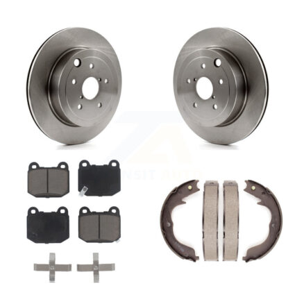 Rear Disc Rotors Ceramic Pads And Parking Brake Shoes Kit For Subaru Impreza K8C-104013