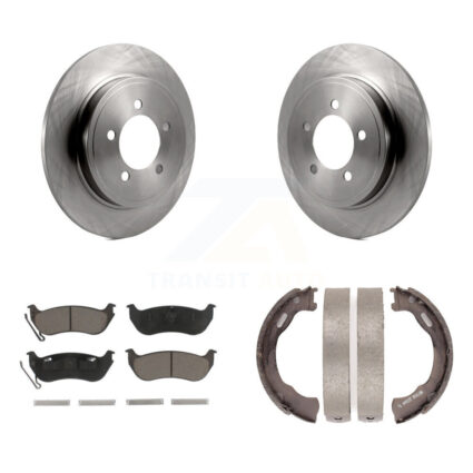 Rear Disc Rotors Ceramic Pads And Parking Shoes Kit For Ford Explorer Sport Trac Mercury K8C-104019