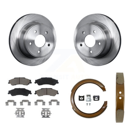 Rear Disc Rotors Ceramic Pads Parking Shoes Kit For Chevrolet GMC Blazer S10 Jimmy Sonoma K8C-104020