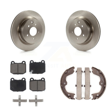 Rear Disc Rotors Ceramic Pads And Parking Brake Shoes Kit For Nissan 350Z INFINITI G35 K8C-104023
