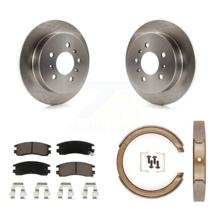 Rear Disc Rotors Ceramic Pads And Parking Shoes Kit For Chevrolet Impala Pontiac Grand Am K8C-104039