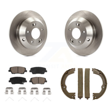 Rear Disc Rotors Ceramic Pads And Parking Brake Shoes Kit For Hyundai Santa Fe Sport XL K8C-104045