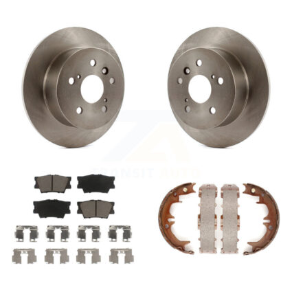 Rear Disc Rotors Ceramic Pads Parking Brake Shoes Kit For Toyota Camry Lexus ES350 Avalon K8C-104048
