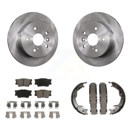 Rear Disc Rotors Ceramic Pads Parking Brake Shoes Kit For Toyota Camry Lexus ES350 Avalon K8C-104049